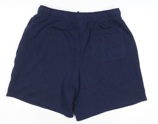 Champion Men’s Navy Blue Sweat Shorts M Cotton Blend Elastic Waist