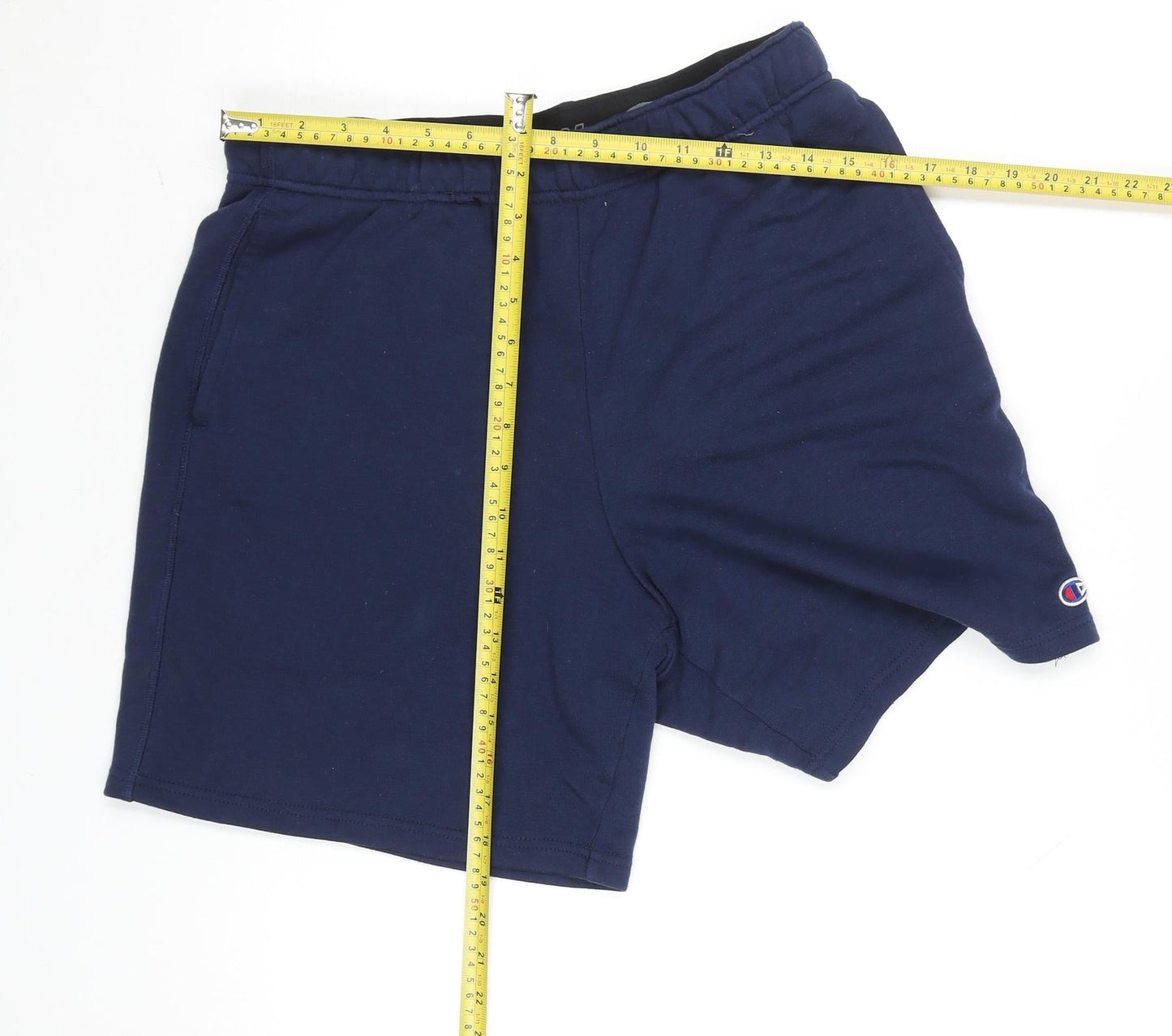 Champion Men’s Navy Blue Sweat Shorts M Cotton Blend Elastic Waist