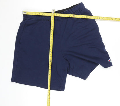 Champion Men’s Navy Blue Sweat Shorts M Cotton Blend Elastic Waist
