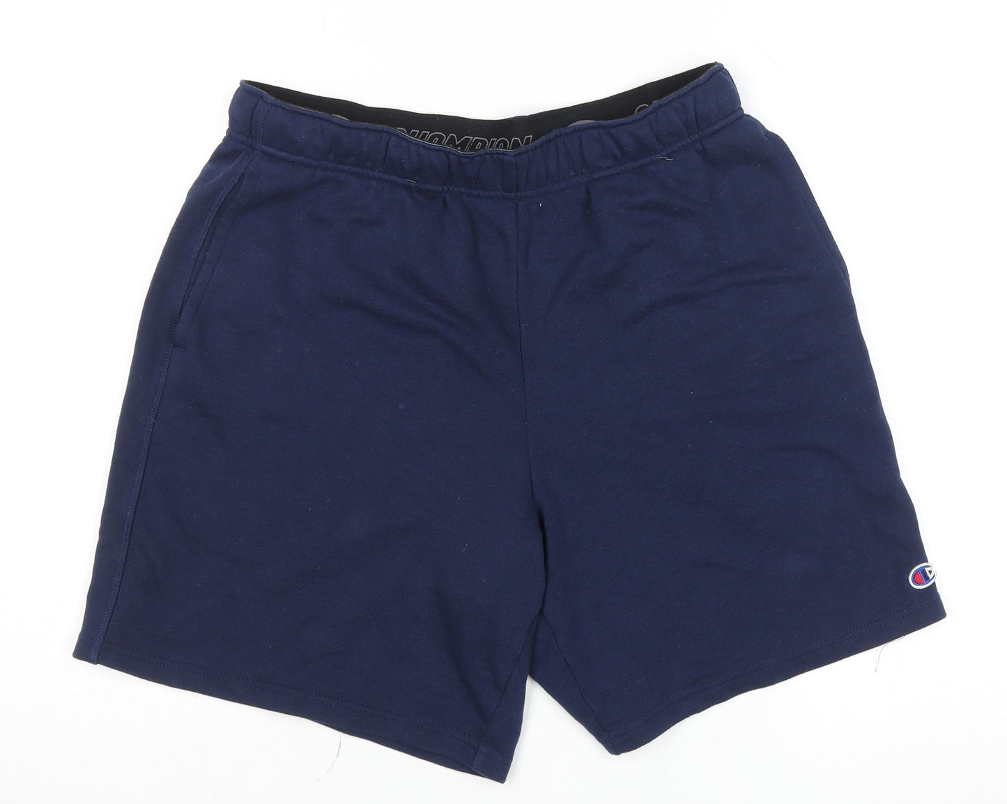 Champion Men’s Navy Blue Sweat Shorts M Cotton Blend Elastic Waist