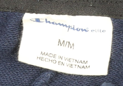 Champion Men’s Navy Blue Sweat Shorts M Cotton Blend Elastic Waist