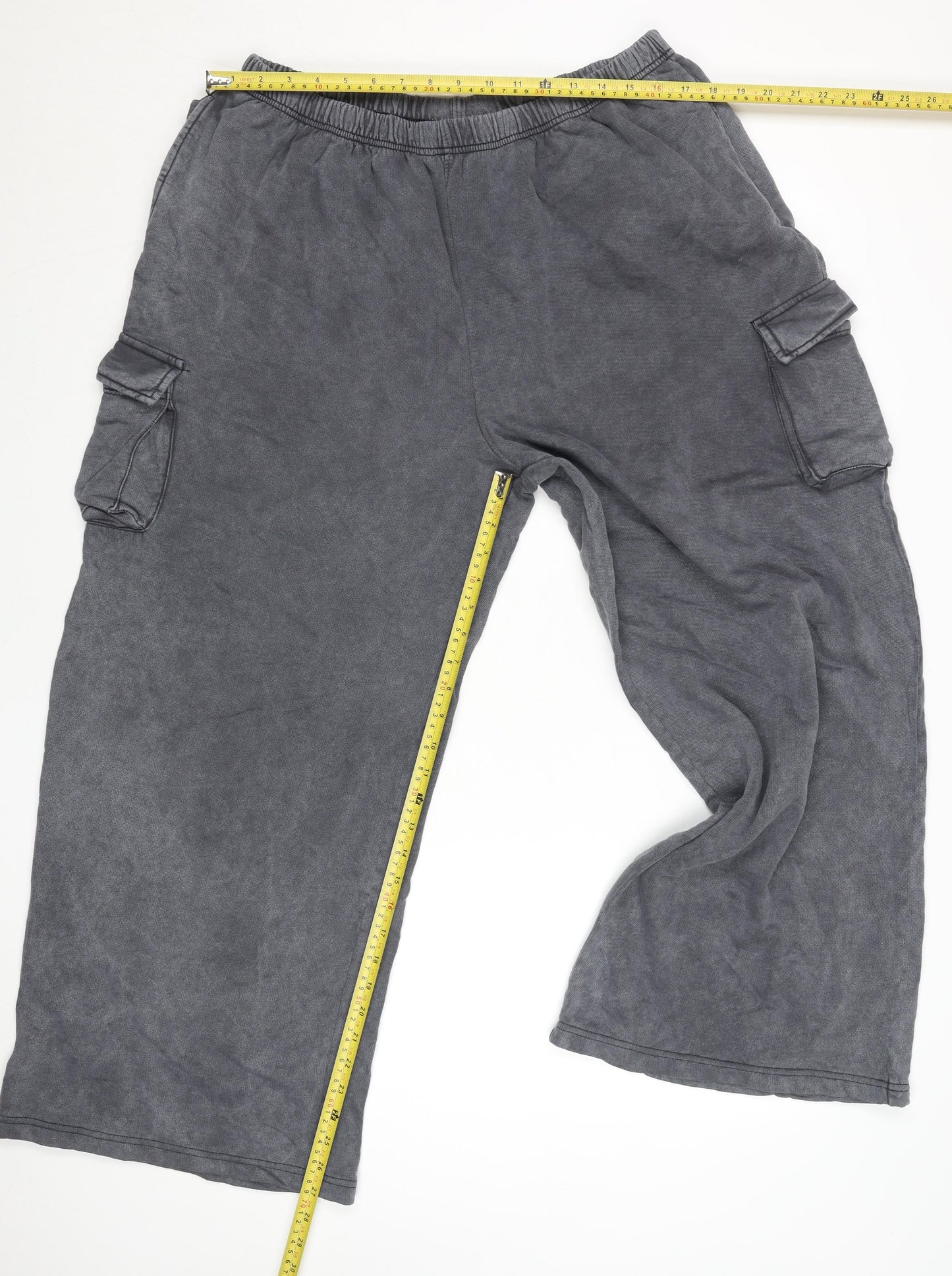 Boohoo Women’s Grey XL Cargo Jogger Activewear Trousers 100% Cotton