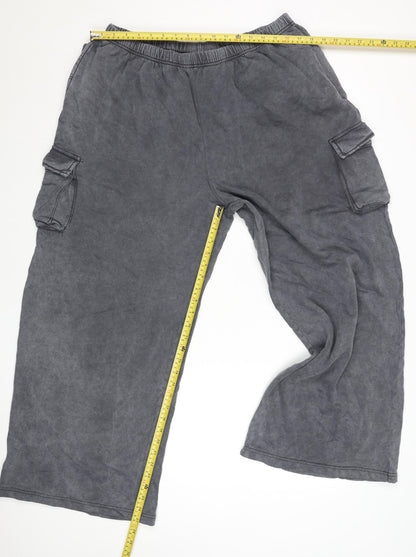 Boohoo Women’s Grey XL Cargo Jogger Activewear Trousers 100% Cotton