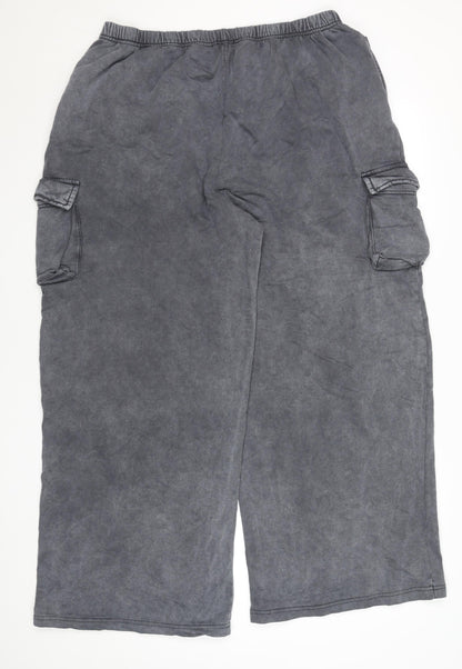 Boohoo Women’s Grey XL Cargo Jogger Activewear Trousers 100% Cotton