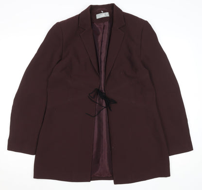 Wallis Womens Burgundy Polyester Lined Suit Jacket Size 12 Classic Fit