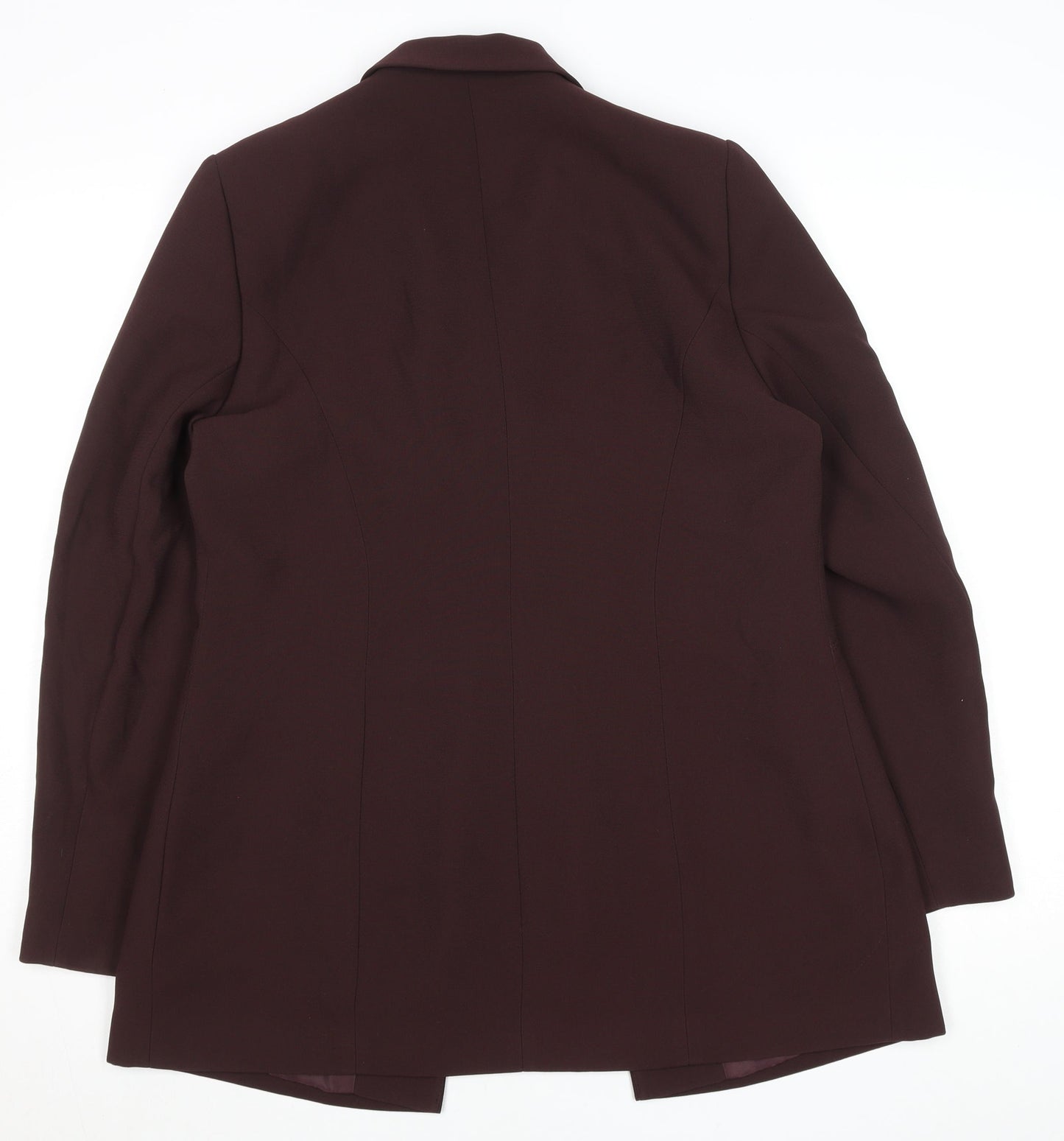 Wallis Womens Burgundy Polyester Lined Suit Jacket Size 12 Classic Fit