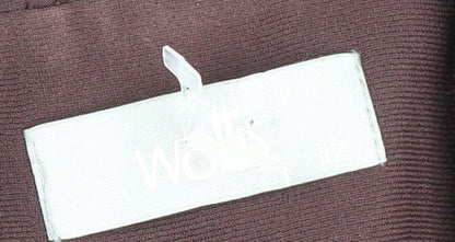 Wallis Womens Burgundy Polyester Lined Suit Jacket Size 12 Classic Fit