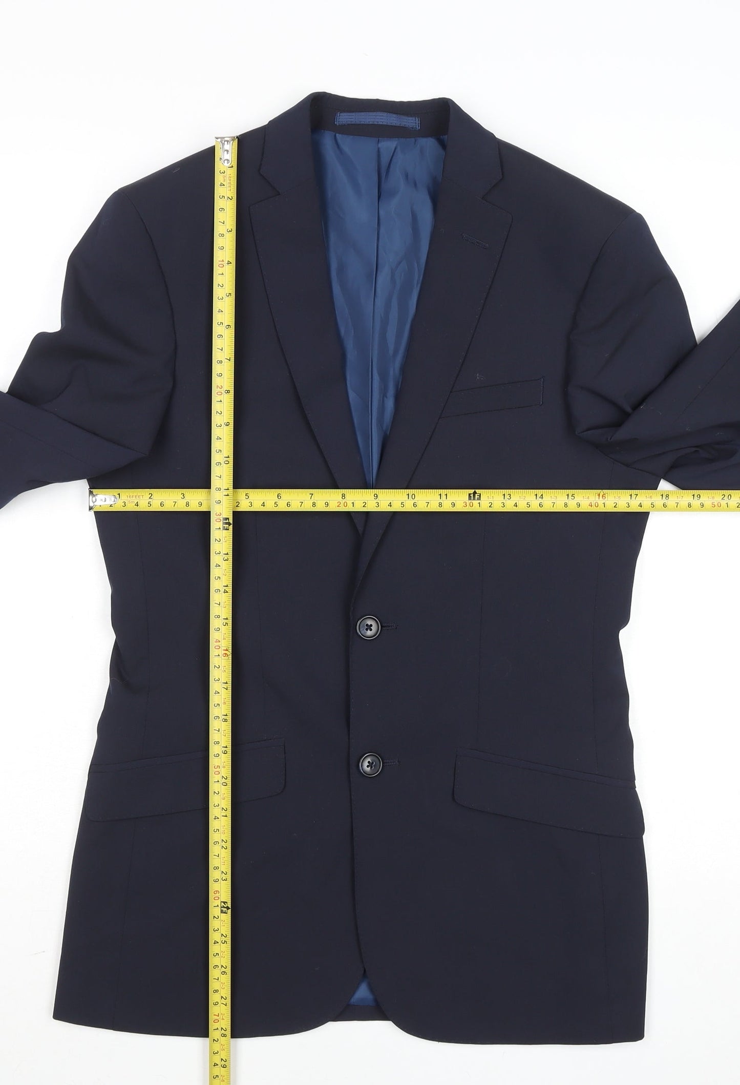 Marks and Spencer Men's Navy Blue Slim Fit Blazer Jacket 34in Chest M