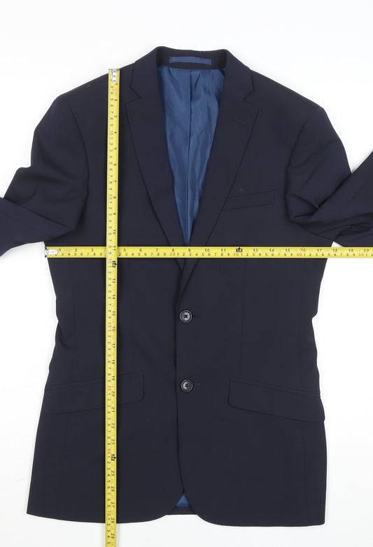 Marks and Spencer Men's Navy Blue Slim Fit Blazer Jacket 34in Chest M