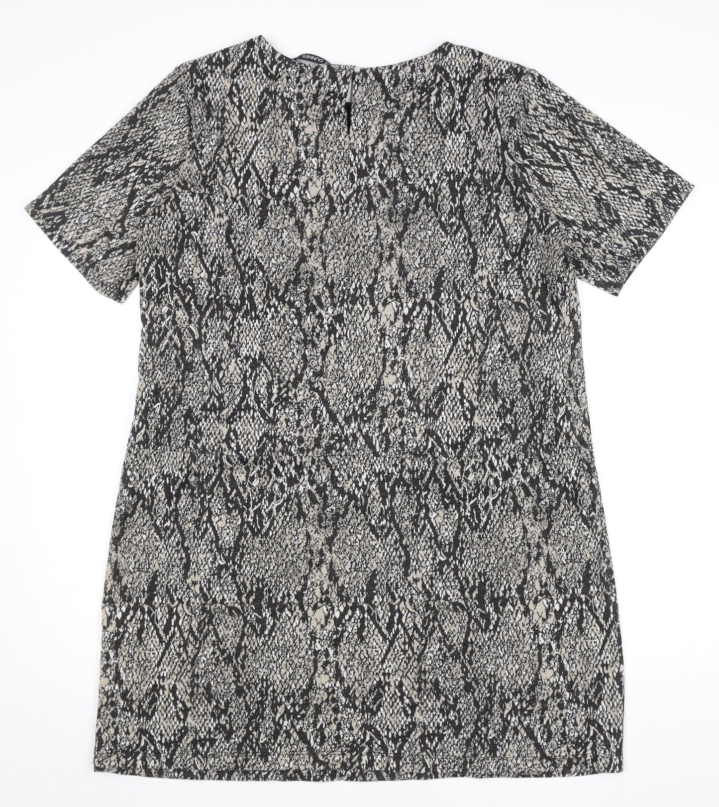 Dunnes Women's Grey Animal Print Shift Dress Size 18