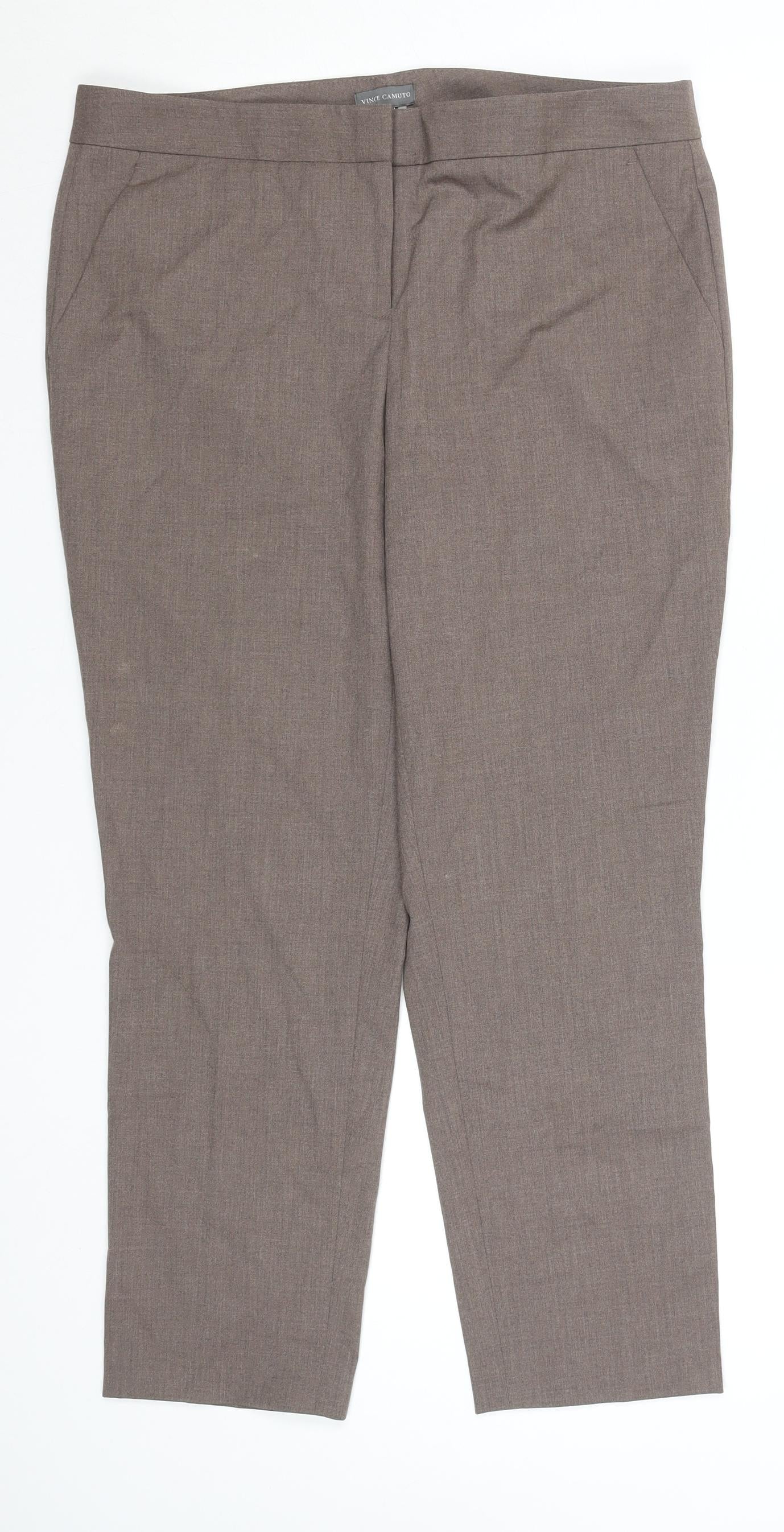 Womens UK Size 8 Vince Camuto Regular Fit Dress Pants Brown Trousers