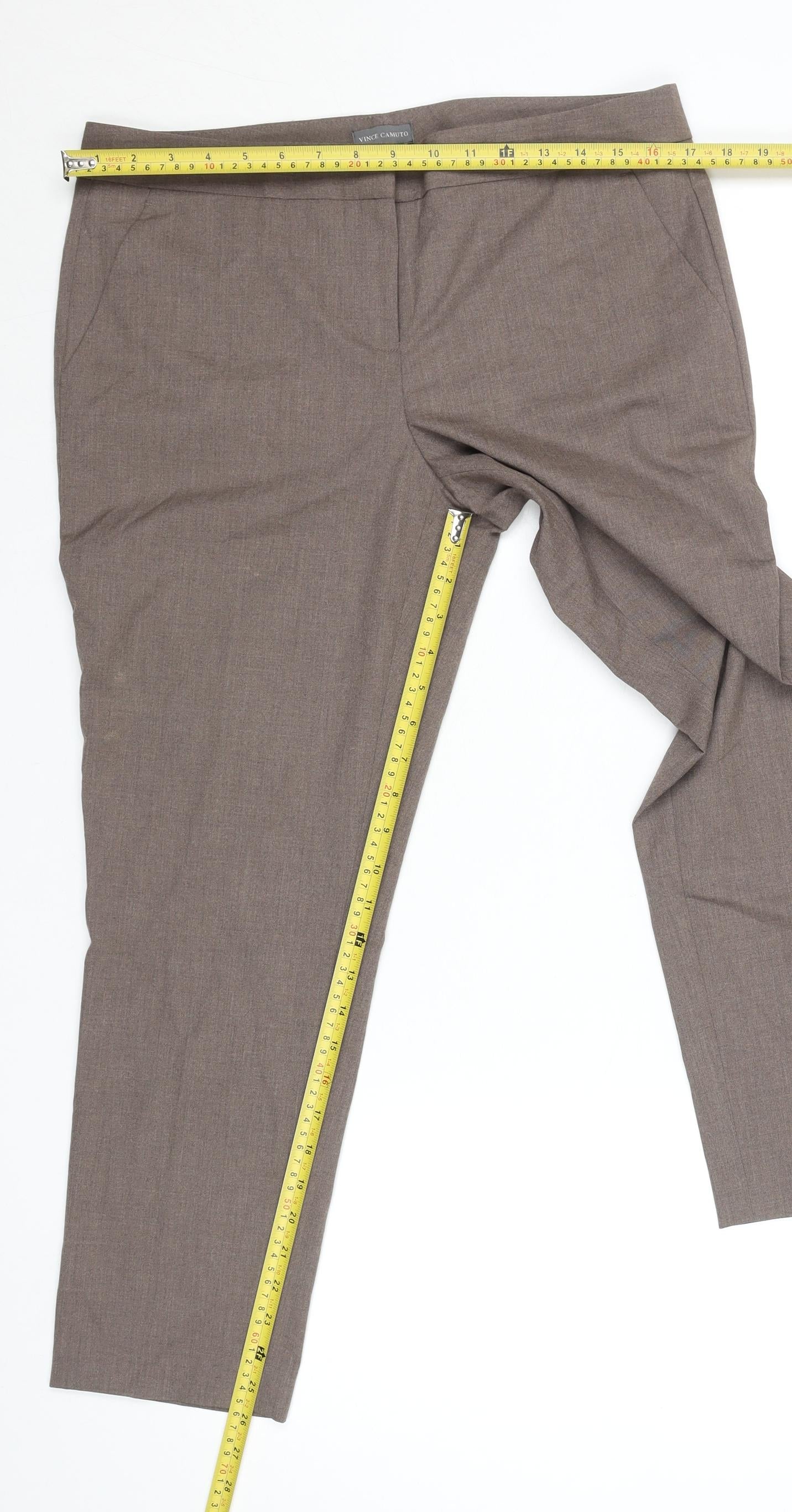 Womens UK Size 8 Vince Camuto Regular Fit Dress Pants Brown Trousers