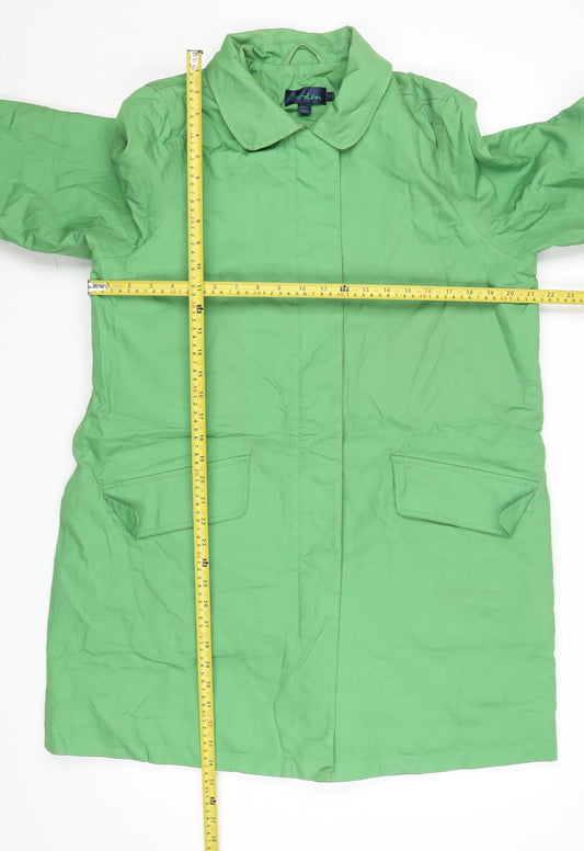 Boden Women's Green Cotton Mid-Length Rain Coat Size 10