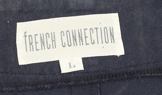 French Connection Women's Blue Cotton Cropped Blazer L