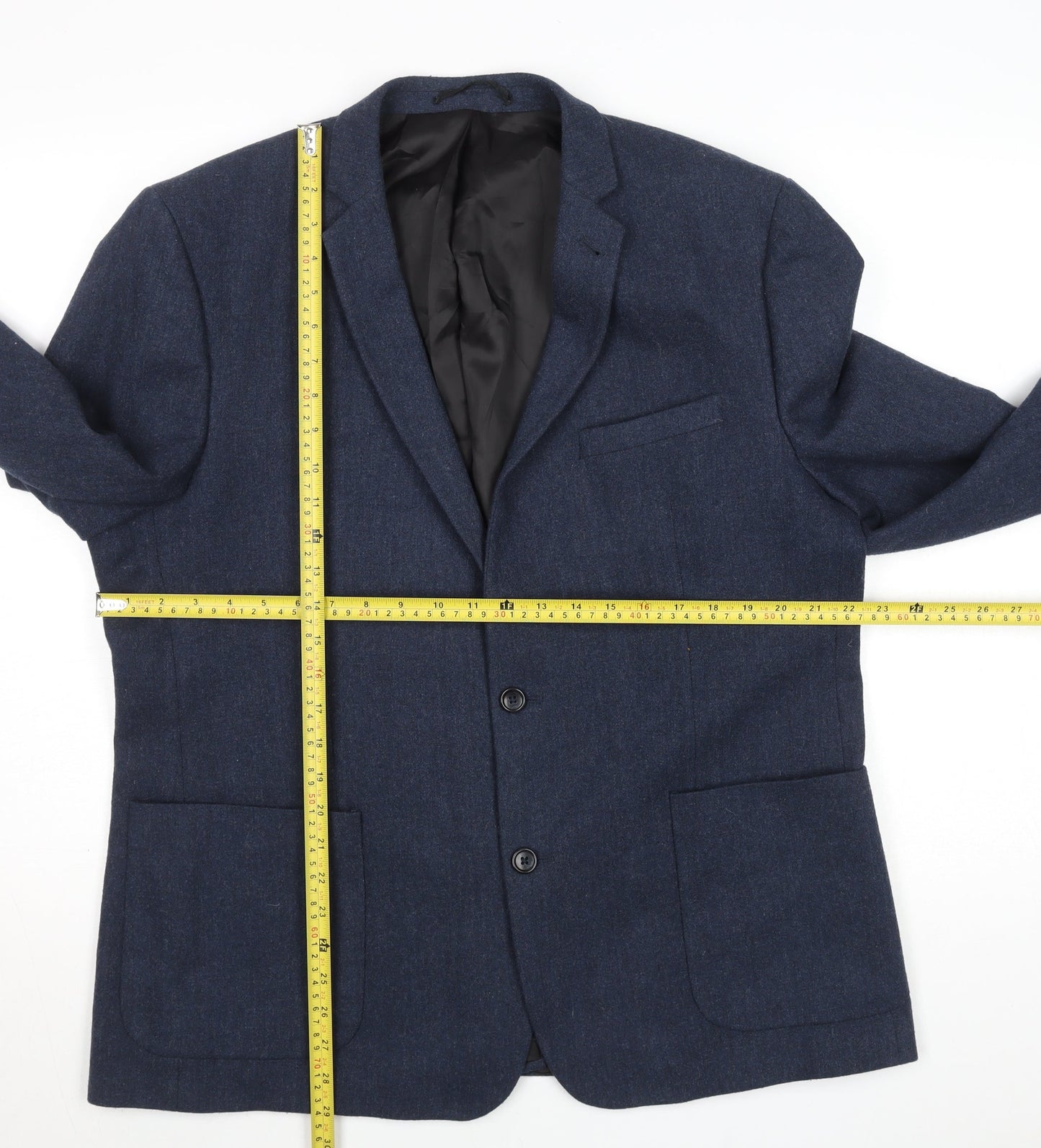 ASOS Men's Blue Wool Blend Blazer Jacket Size 40 Regular