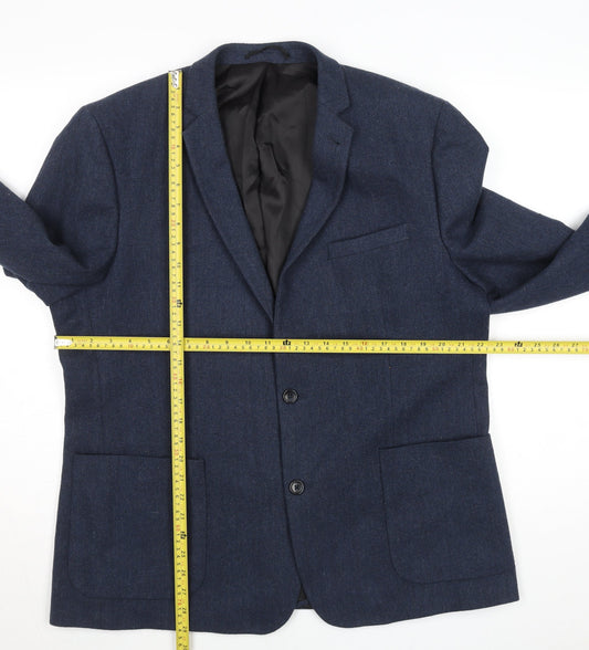 ASOS Men's Blue Wool Blend Blazer Jacket Size 40 Regular