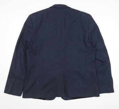 ASOS Men's Blue Wool Blend Blazer Jacket Size 40 Regular