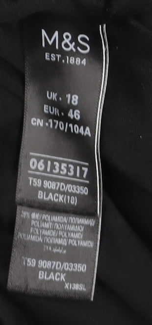 Marks and Spencer Women's Black Size 18 Sheath Work Dress