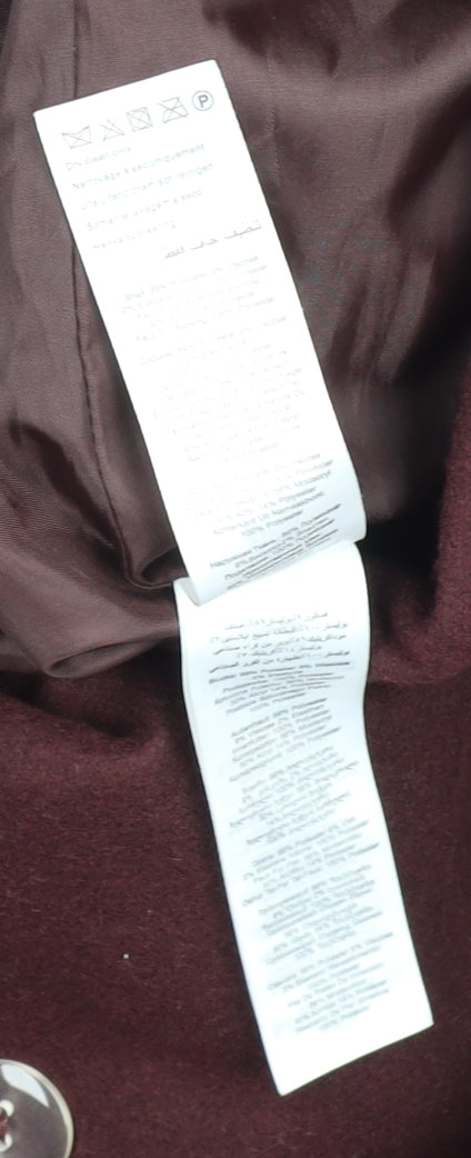 New Look Women’s Brown Faux Fur Trim Belted Trench Coat Size 8