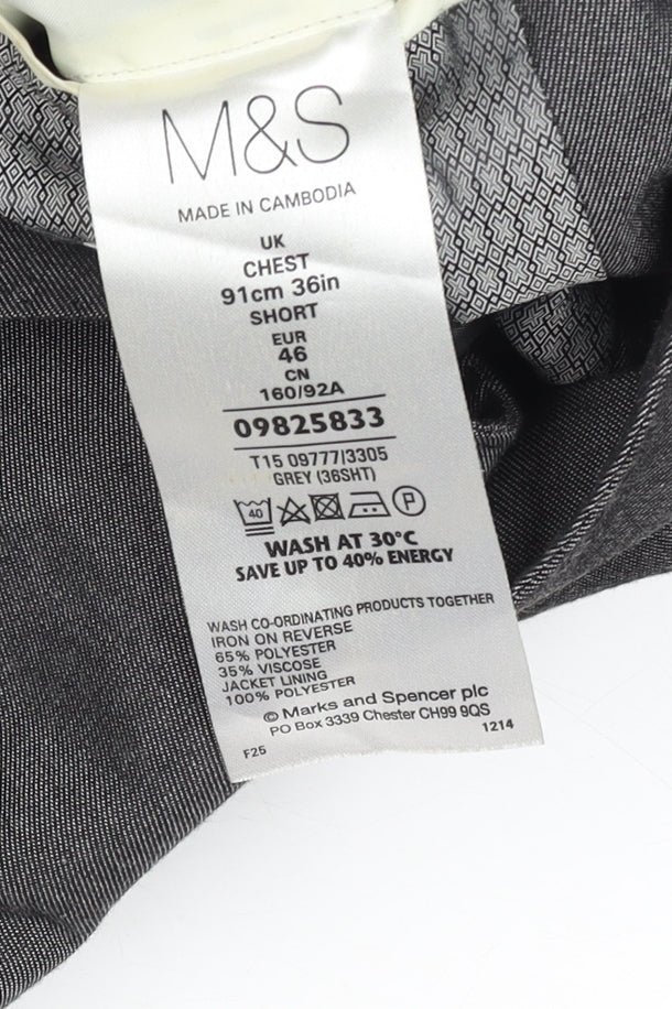 Mens UK Size 36 Marks and Spencer Regular Grey Suit Jacket