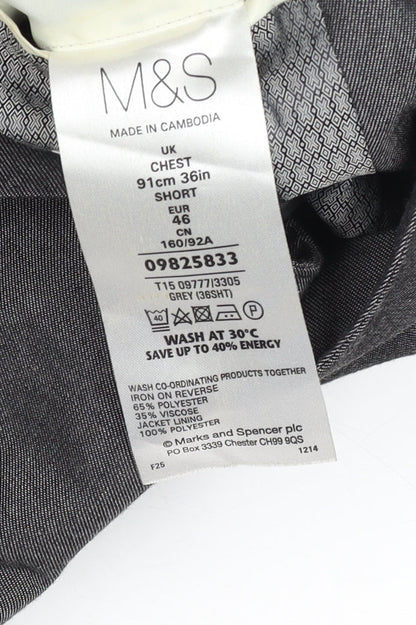 Mens UK Size 36 Marks and Spencer Regular Grey Suit Jacket