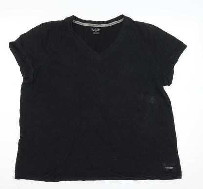 Womens UK Size XL Calvin Klein Black Gym & Training Yoga Running & Jogging T-Shi