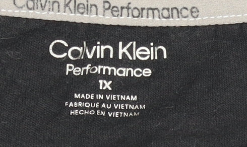 Womens UK Size XL Calvin Klein Black Gym & Training Yoga Running & Jogging T-Shi