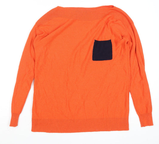 Womens UK Size S Paul Costelloe Orange Pullover Jumper