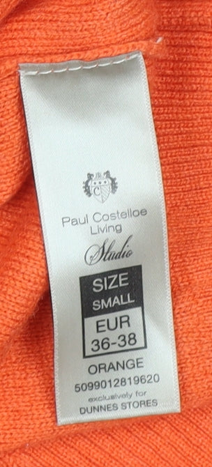 Womens UK Size S Paul Costelloe Orange Pullover Jumper