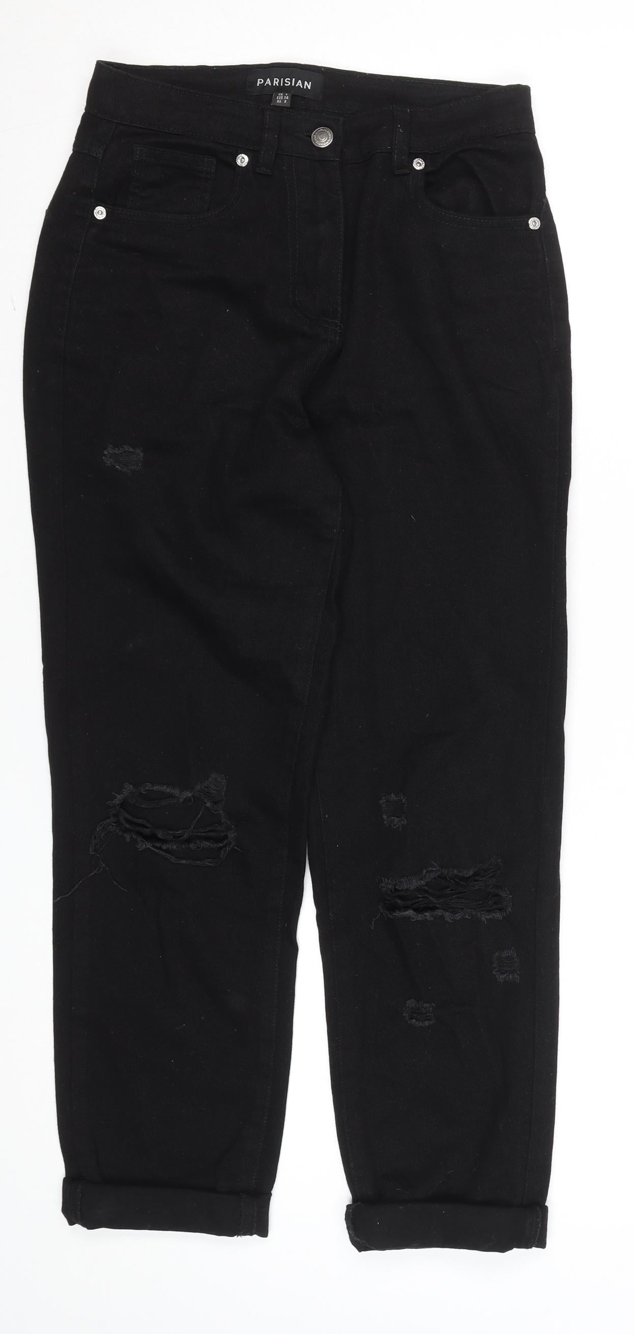 Womens UK Size 6 Parisian Relaxed Fit Boyfriend Black Jeans