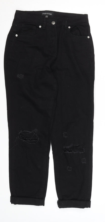 Womens UK Size 6 Parisian Relaxed Fit Boyfriend Black Jeans