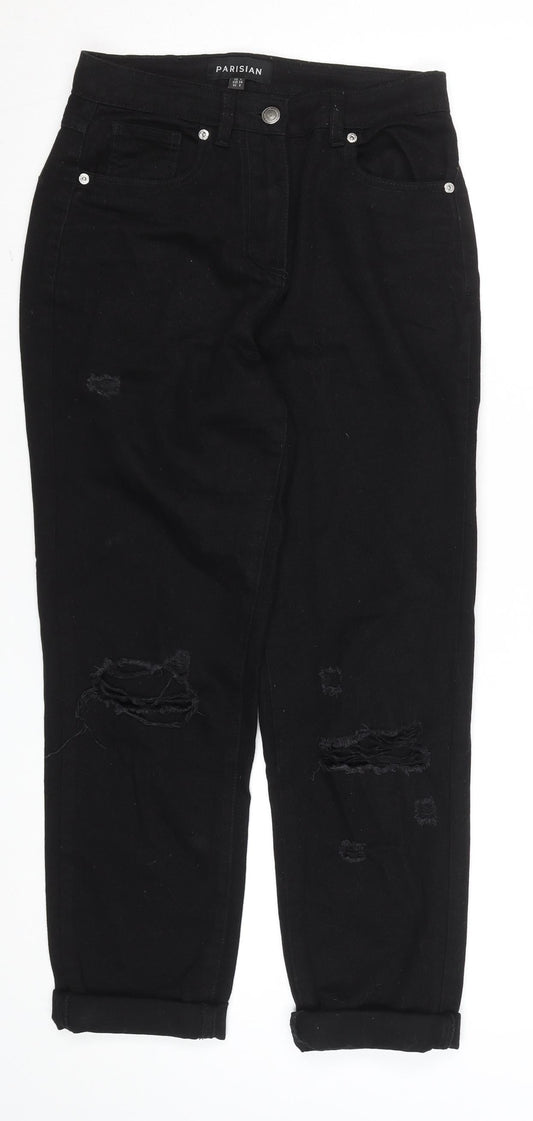 Parisian Women’s Black Distressed Boyfriend Jeans Size 6