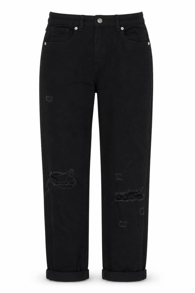Womens UK Size 6 Parisian Relaxed Fit Boyfriend Black Jeans