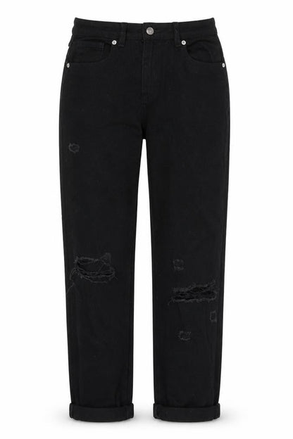 Womens UK Size 6 Parisian Relaxed Fit Boyfriend Black Jeans