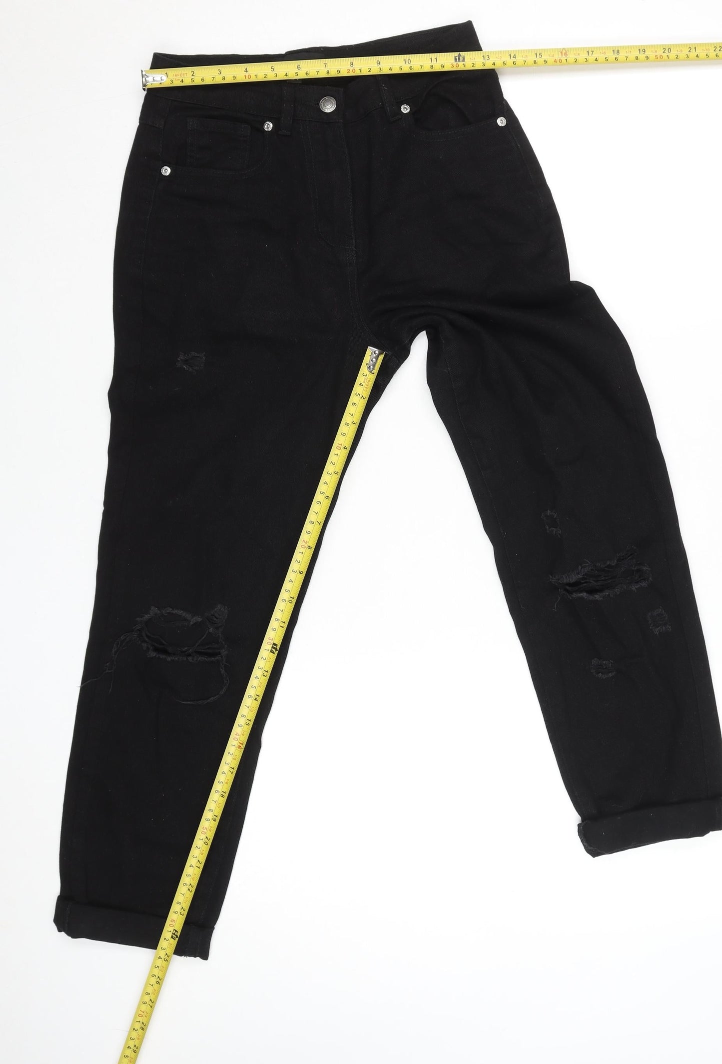 Womens UK Size 6 Parisian Relaxed Fit Boyfriend Black Jeans