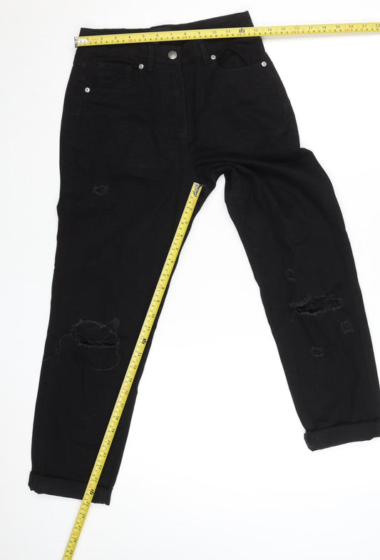 Parisian Women’s Black Distressed Boyfriend Jeans Size 6