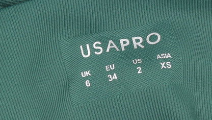 USA Pro Women Green Seamless Gym Leggings Size 6