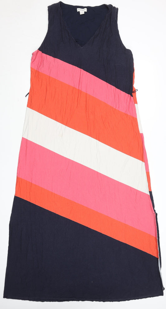 Monsoon Women’s Multicoloured Size 20 Sleeveless V-Neck Shift Midi Dress