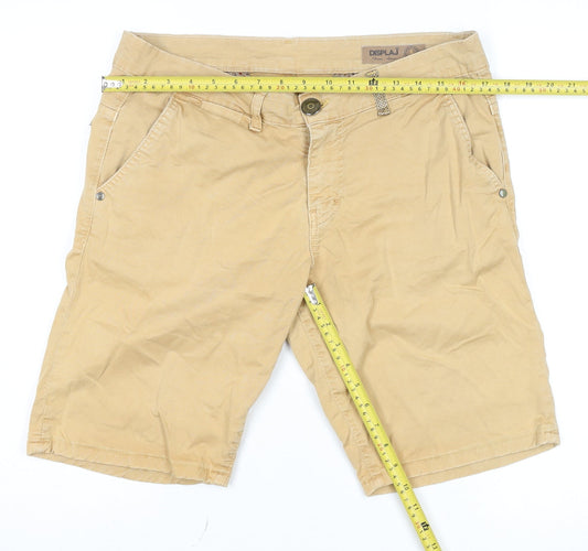 Displaj Men’s Beige Chino Shorts Size 34 Regular Fit Cotton