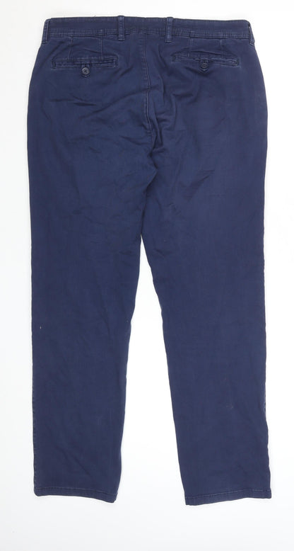 Albion Men's Blue 34R Chino Cotton Stretch Trousers