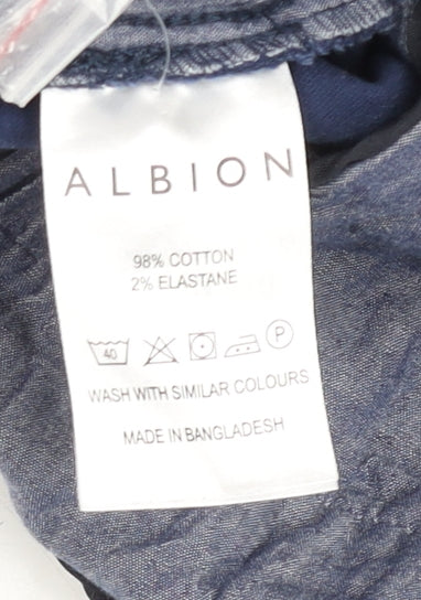 Albion Men's Blue 34R Chino Cotton Stretch Trousers