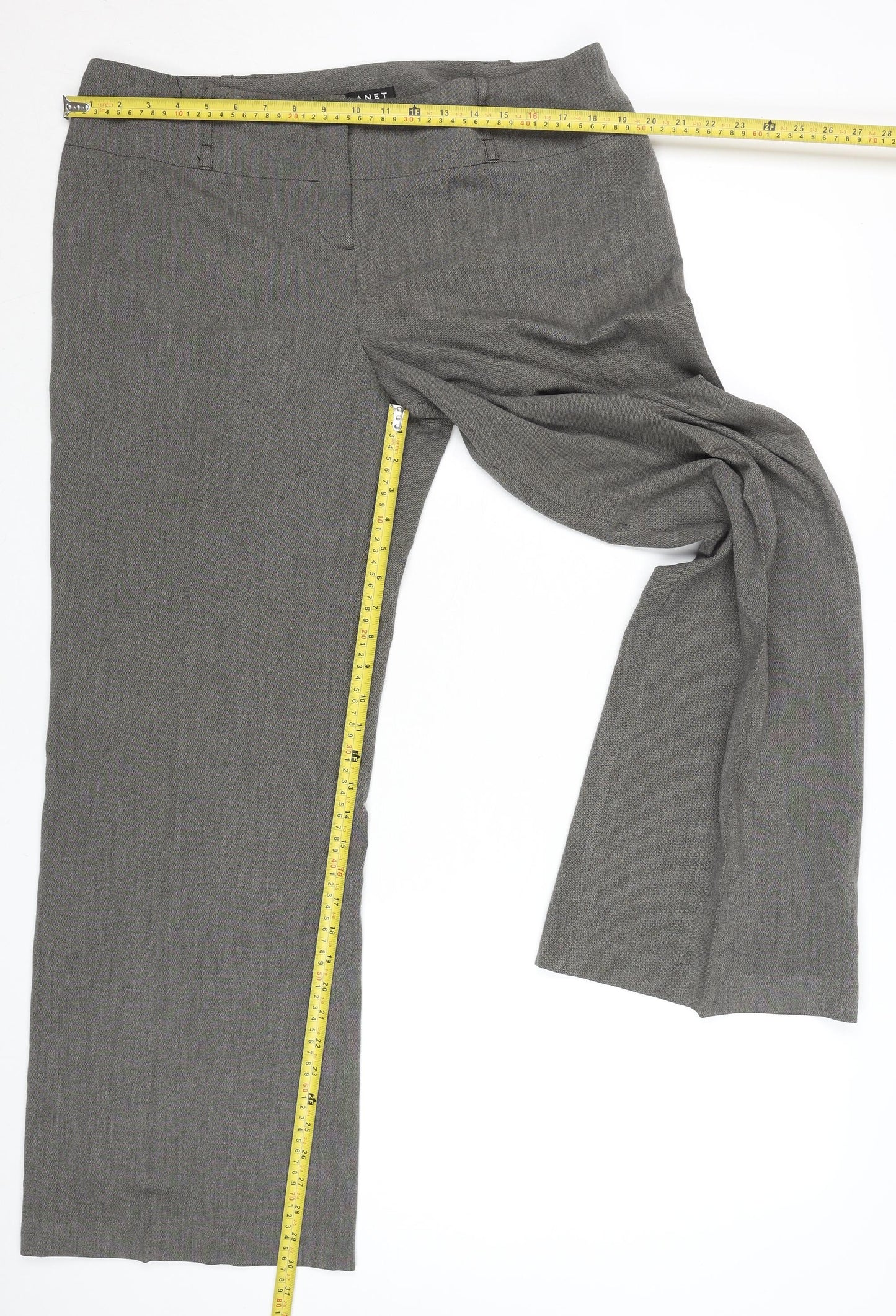 Next Women’s Grey Straight Leg Office Trousers Size 16