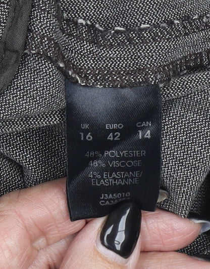 Next Women’s Grey Straight Leg Office Trousers Size 16