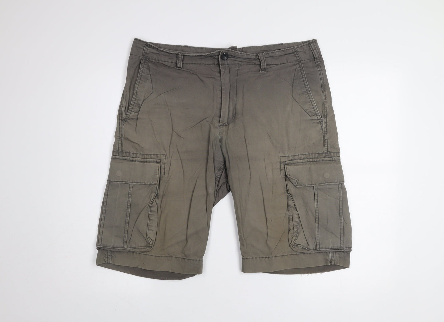 Gap Men's Grey Cargo Shorts Size 34 Regular Cotton Casual