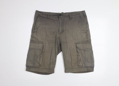 Gap Men's Grey Cargo Shorts Size 34 Regular Cotton Casual