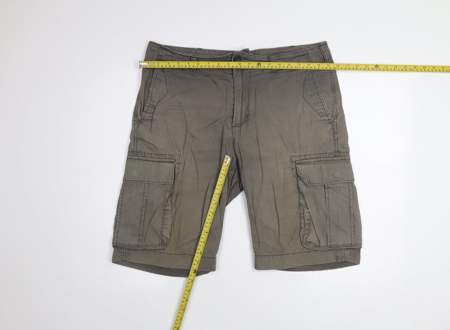 Gap Men's Grey Cargo Shorts Size 34 Regular Cotton Casual