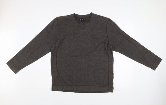 Ben Sherman Mens Brown L Cotton Blend Crew Neck Pullover Jumper
