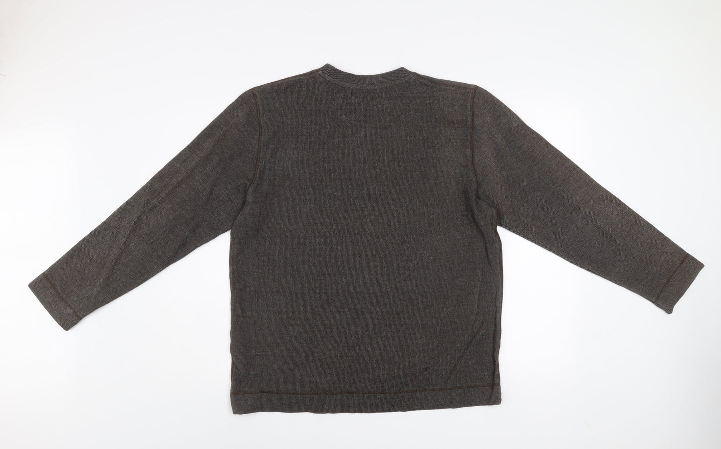 Ben Sherman Mens Brown L Cotton Blend Crew Neck Pullover Jumper