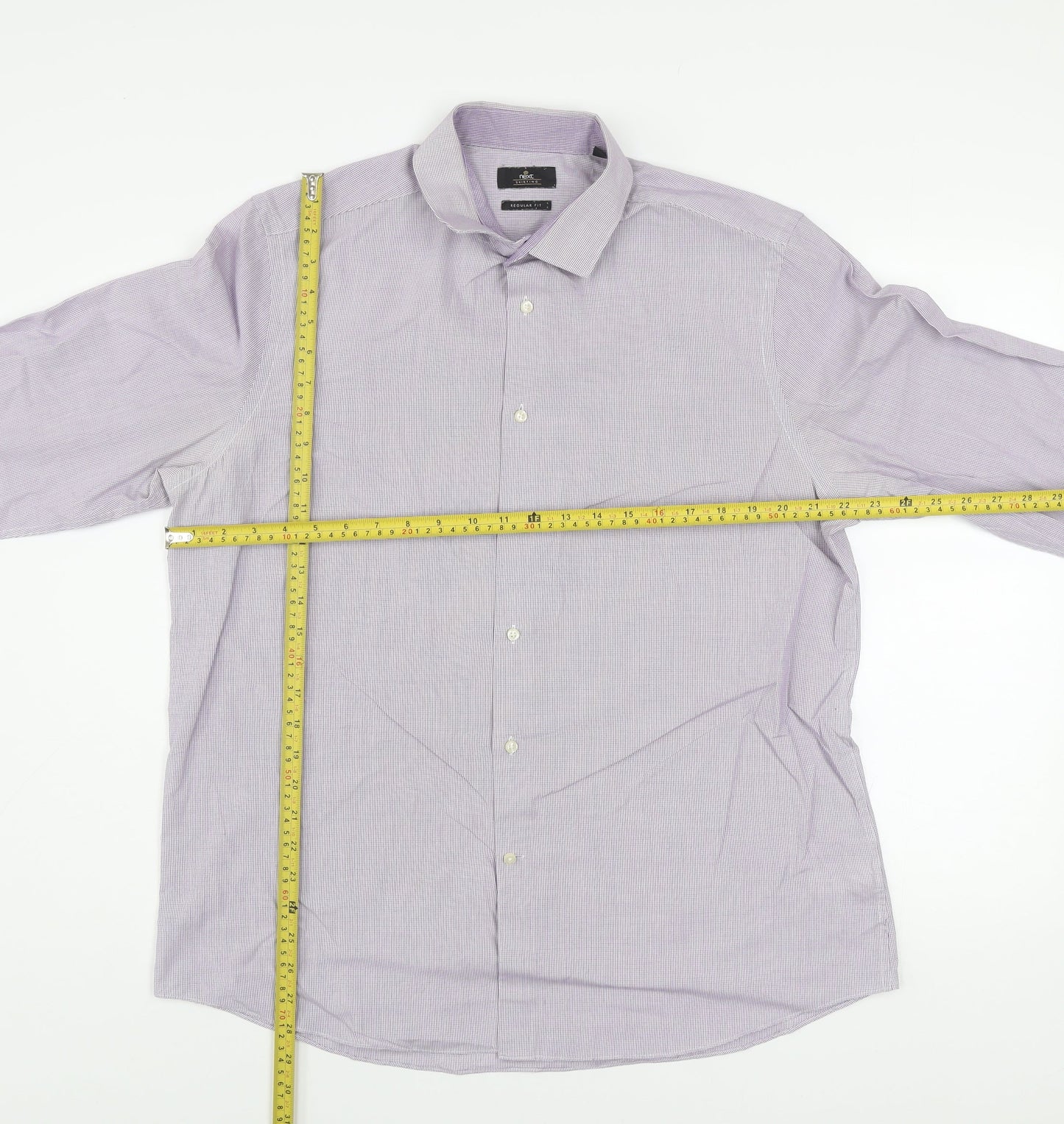 Mens UK Collar Size 17 NEXT Smart Purple  Dress Shirt