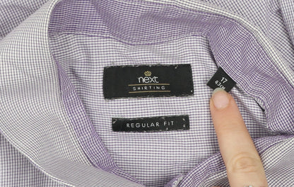 Mens UK Collar Size 17 NEXT Smart Purple  Dress Shirt